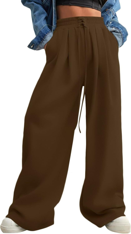 Pantaloni sport casual pentru femei, talie cu șnur și elastic, croială lejeră – primăvară-vară