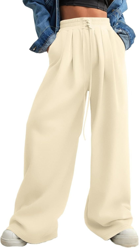 Pantaloni sport casual pentru femei, talie cu șnur și elastic, croială lejeră – primăvară-vară