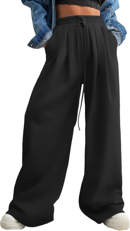 Pantaloni sport casual pentru femei, talie cu șnur și elastic, croială lejeră – primăvară-vară
