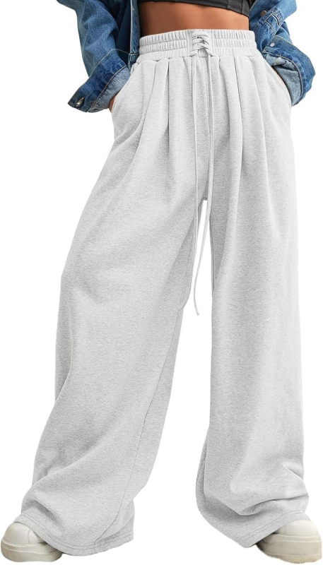Pantaloni sport casual pentru femei, talie cu șnur și elastic, croială lejeră – primăvară-vară