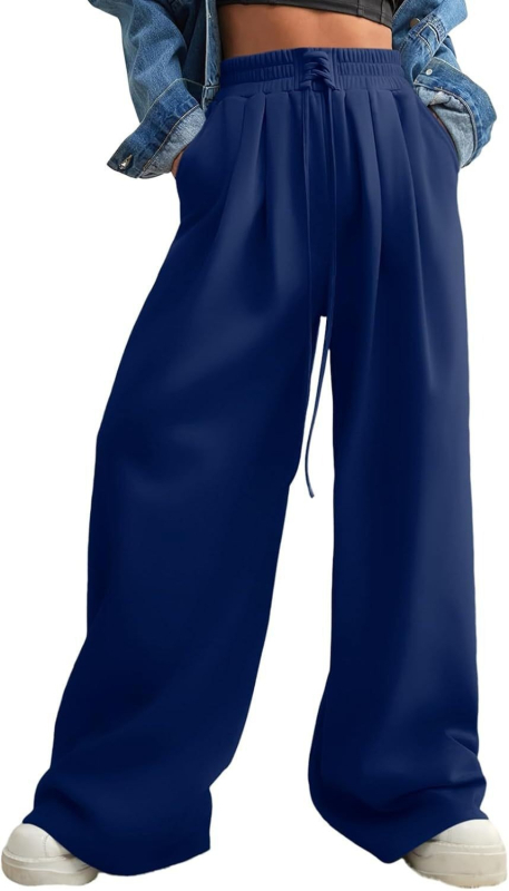 Pantaloni sport casual pentru femei, talie cu șnur și elastic, croială lejeră – primăvară-vară