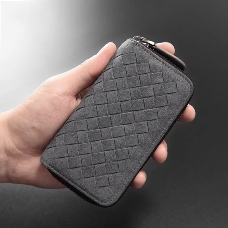 Pletena torbica za ključeve i kartice — unisex, minimalistički stil
