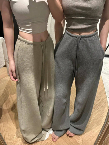 Pantaloni trening kaki pentru femei, primăvara 2026, croi îngust, talie înaltă, croi drept lejer, pantaloni largi