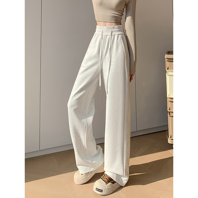 Pantaloni de trening pentru femei, gri închis, talie înaltă, croială dreaptă, primăvară–toamnă 2026, Lulu pantaloni magici