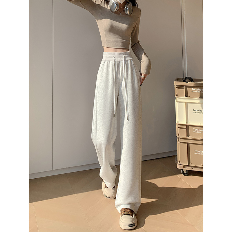 Pantaloni de trening pentru femei, gri închis, talie înaltă, croială dreaptă, primăvară–toamnă 2026, Lulu pantaloni magici