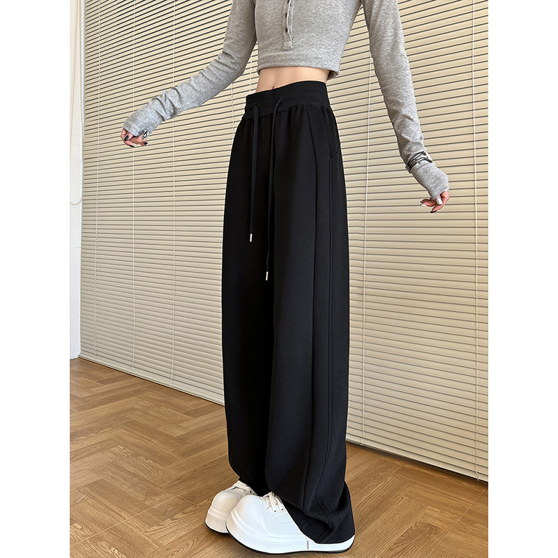 Pantaloni de trening pentru femei, gri închis, talie înaltă, croială dreaptă, primăvară–toamnă 2026, Lulu pantaloni magici