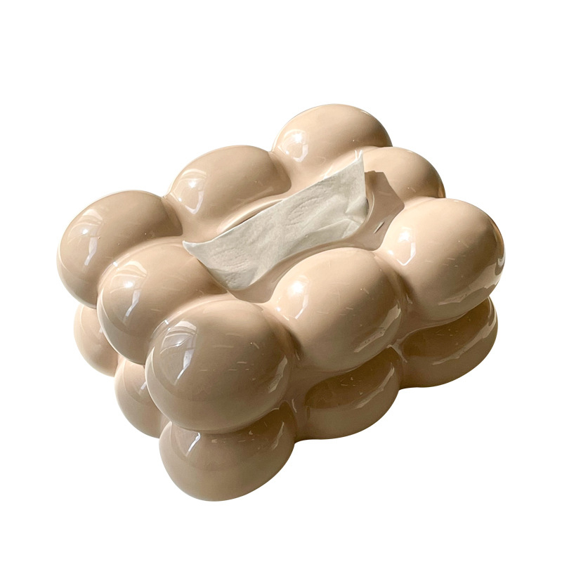Keramička kutija za maramice s marshmallow dizajnom, kreativni ukras za blagovaonu stolnu plohu, lagani luksuz kućna dekoracija