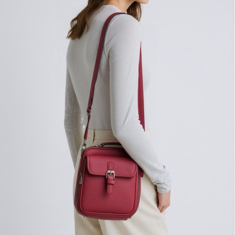 Kožna retro crossbody messenger torba, mala kvadratnog oblika, svakodnevna torba za telefon