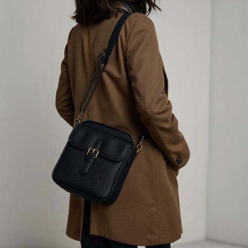 Kožna retro crossbody messenger torba, mala kvadratnog oblika, svakodnevna torba za telefon