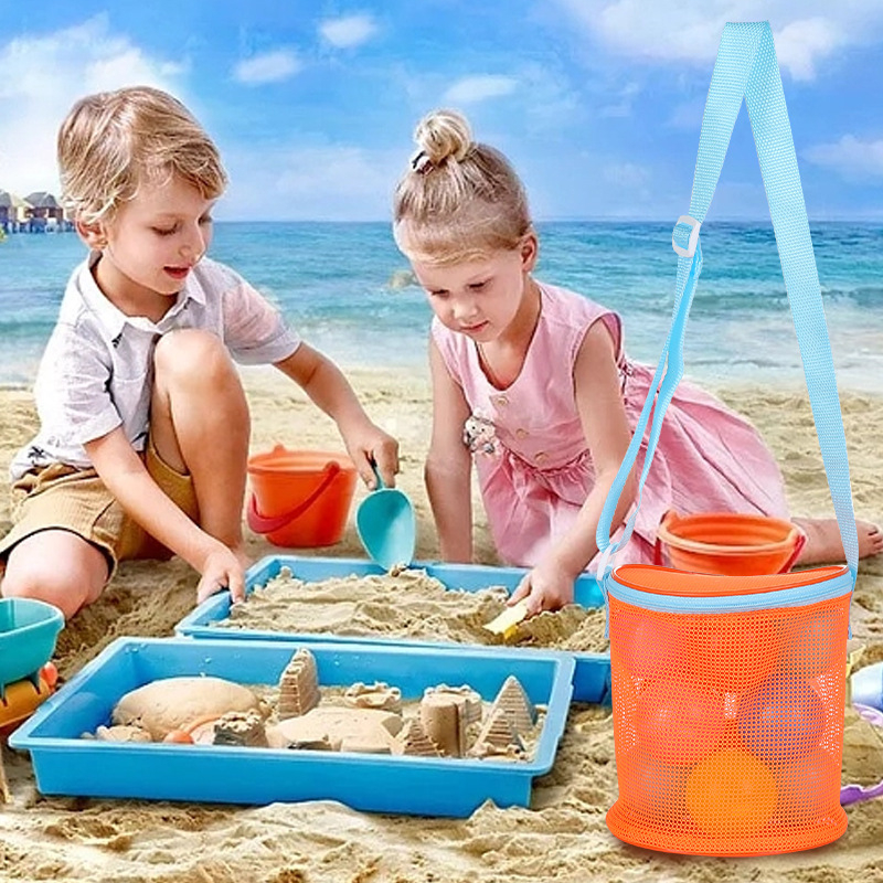 Dječja mrežasta torba za pohranu plažnih igračaka – spremanje pijeska i školjki