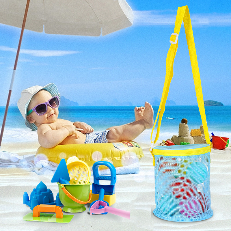 Dječja mrežasta torba za pohranu plažnih igračaka – spremanje pijeska i školjki