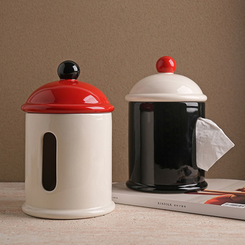 Behanmei Kreativna keramička kutija za maramice, bijeli porcelan, kućna dekoracija za dnevni boravak i stol za kavu