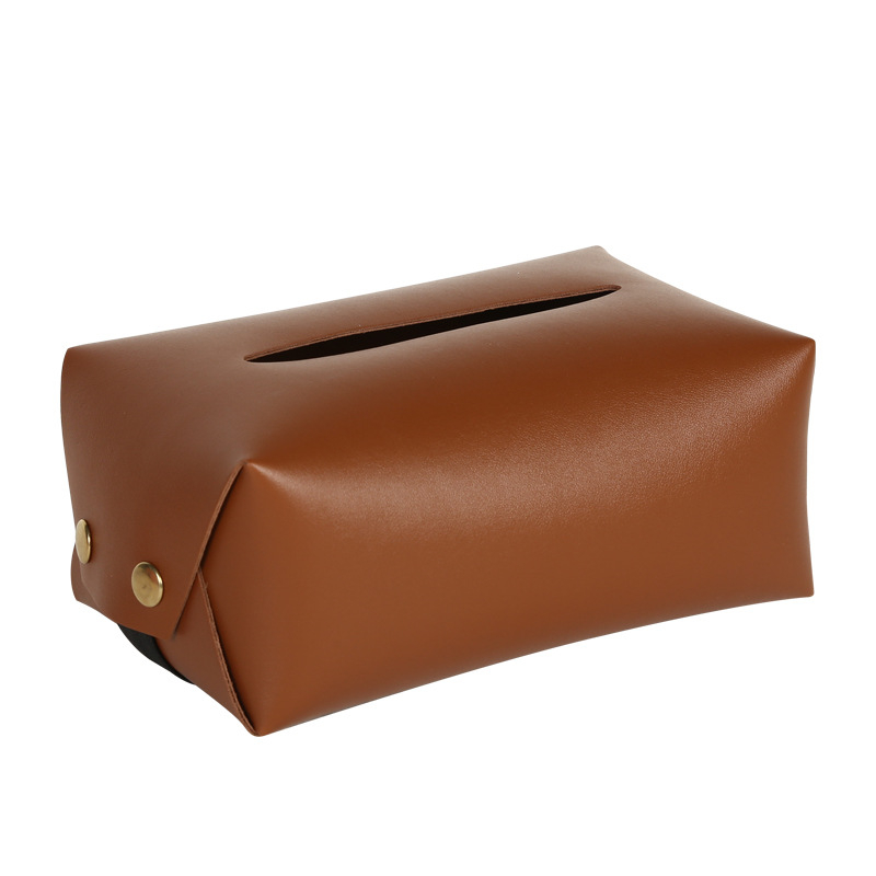 Kožna kutija za maramice za automobil, za naslon za ruku, fiksna, vodootporna, s otiskom loga, dimenzije 18 × 12 × 9,5 cm