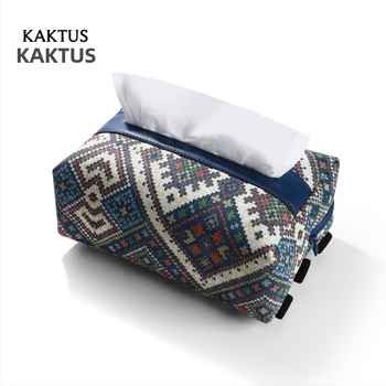 Kožna kutija za maramice za auto, etnički stil