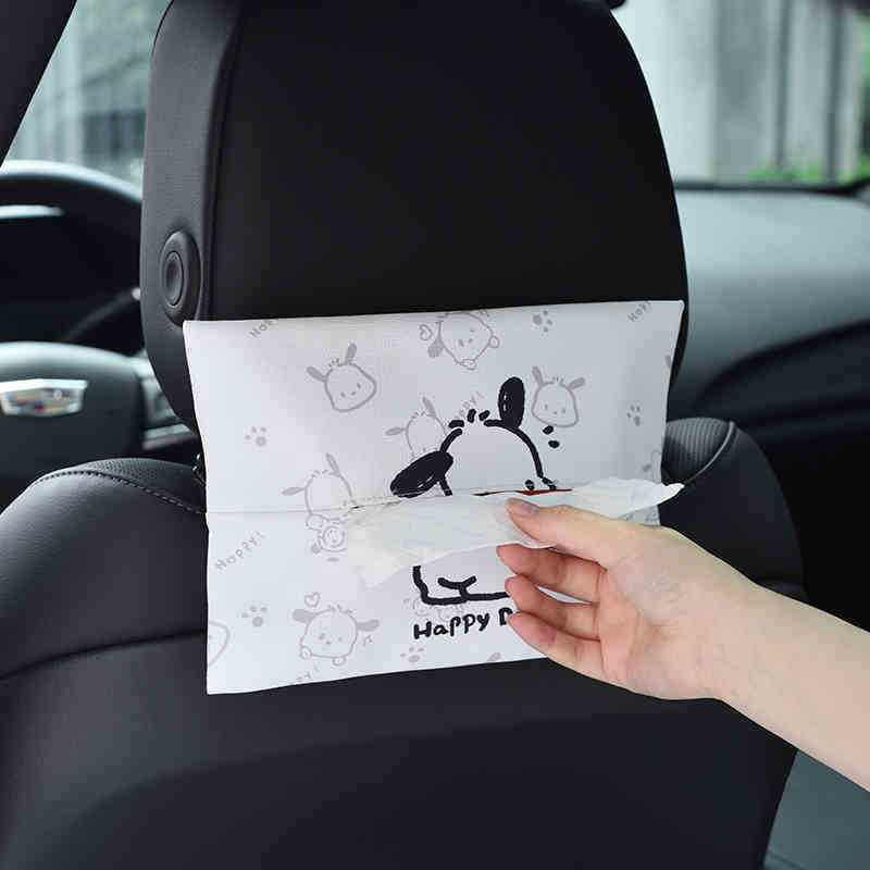 Platnena kutija za maramice za auto s karikaturalnim dizajnom, držač maramica na naslonjaču za ruku, viseća torbica za maramice u automobilu