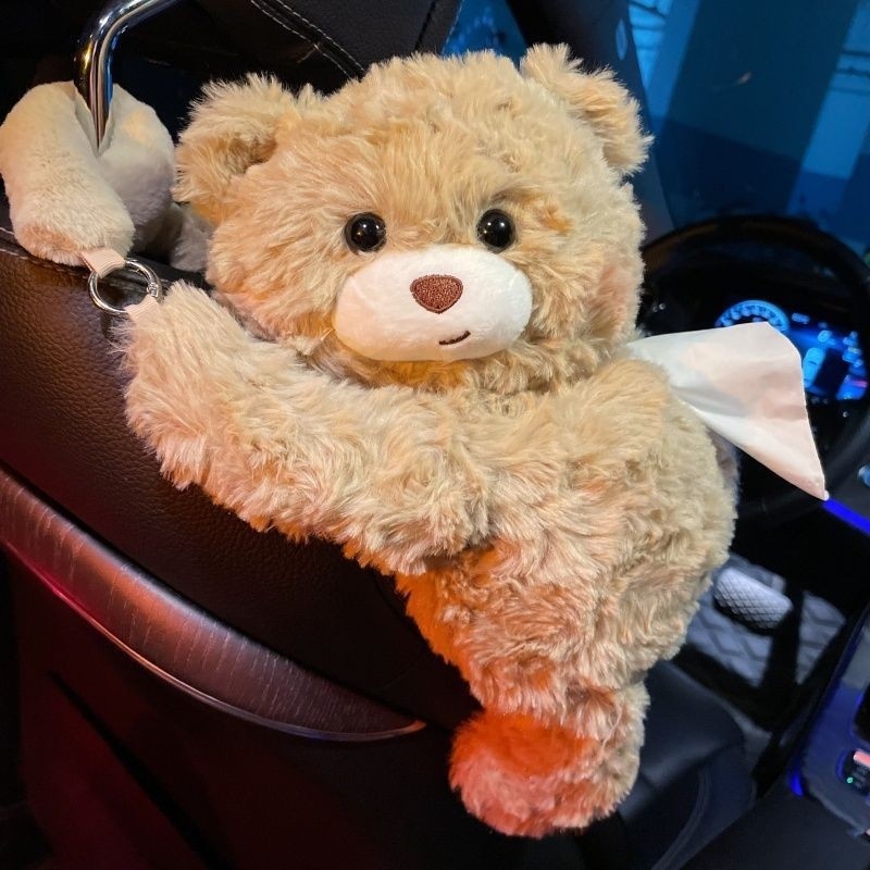 Plišani držač maramica za auto — slatka plava sladoled princeza, viseći organizator za automobil