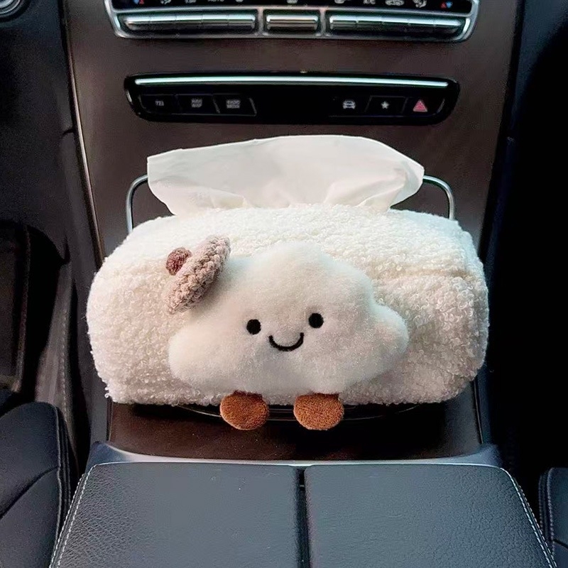 Kutija za papirnate maramice za automobil s naslonom za ruku, torbica za maramice na sjedalu, sladak dizajn oblaka