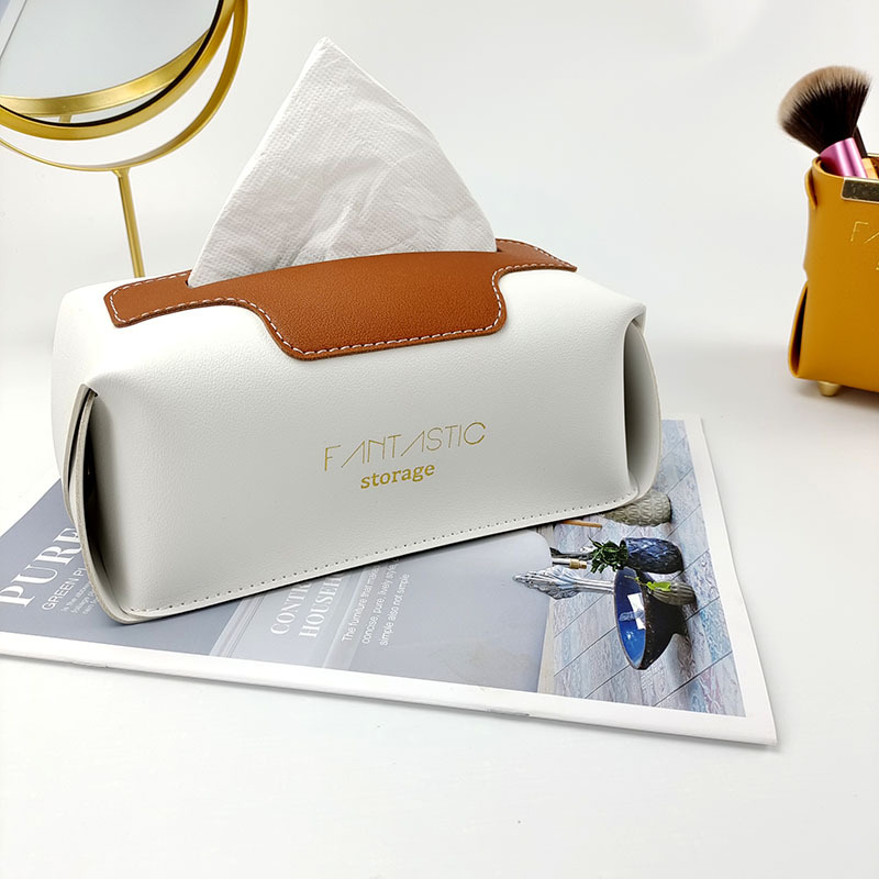 PU kožna kutija za maramicu za auto – višenamjenska kutija za papirnate maramice, za auto, dnevni boravak i kupaonicu, luksuzni hotelski stil