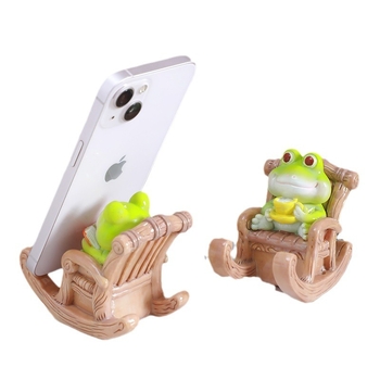 Slatka crtani žaba držač za telefon, stolna ukrasna figura u kineskom stilu, od smole