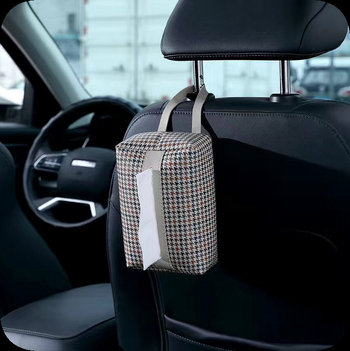 Kutija za maramice u automobilu s kožnim dizajnom, viseći dizajn, luksuzan dojam, držač maramica na naslon za ruku
