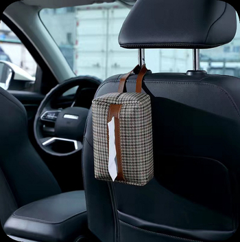 Kutija za maramice u automobilu s kožnim dizajnom, viseći dizajn, luksuzan dojam, držač maramica na naslon za ruku