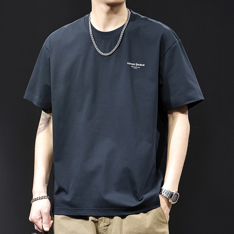 Muško T-shirt kratkih rukava s Ice-Feel tehnologijom, pamuk, ljeto 2026, oversized kroj, vrhunska kvaliteta