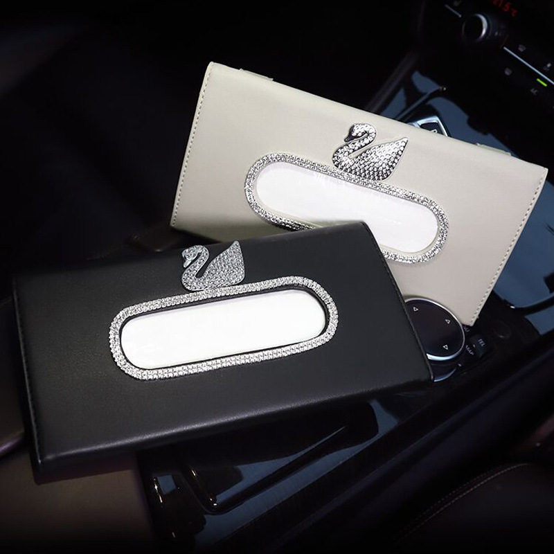 Kožna kutija za maramice za automobil, visi unutarnji dodatak (23 cm x 12,5 cm x 3 cm)