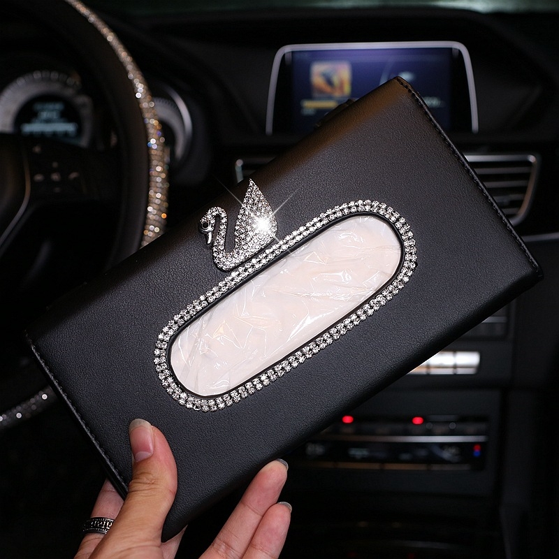 Kožna kutija za maramice za automobil, visi unutarnji dodatak (23 cm x 12,5 cm x 3 cm)