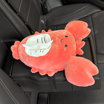 Kutija za maramice za automobil s slatkim crtić dizajnom, pričvršćena na stražnju stranu sjedala, plišani materijal, veličina 18×30 cm, zaštitni pokrov za sunce