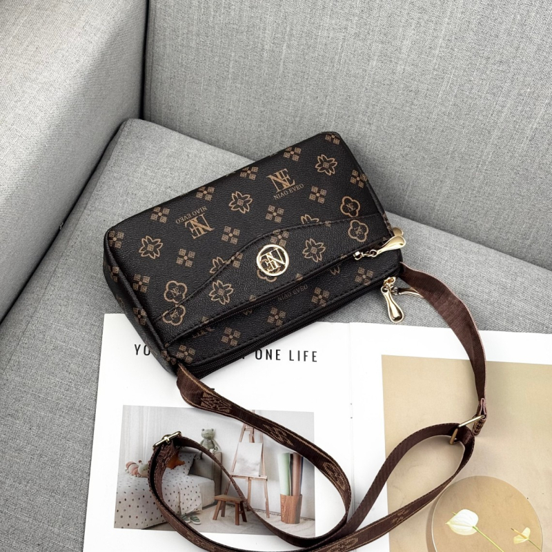 Guangzhou Hengli 2024 nova ženska crossbody torba srednje veličine, džep za telefon, džep za ID i zip zatvarač, kvadratnog oblika