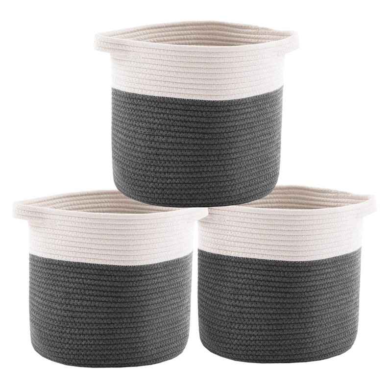 Pleteni spremnik za skladištenje od pamučnog konca, 28×28 cm, moderan minimalistički dizajn, pogodan za donje rublje, uredske potrepštine, kozmetiku i nakit.