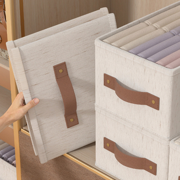 Sklopiva kutija za odjeću od pamuk-linen materijala, bez pregrada, stil ladice