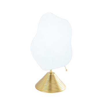 Kovácsoltvas művészeti stúdió tükre, felhőalakú, szabálytalan formájú, asztali egyoldalas sminktükör