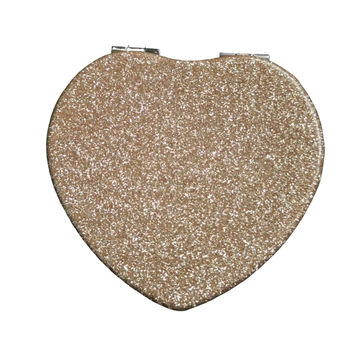 Hordozható szív alakú, kétoldalas sminktükör, kompakt mini tükör