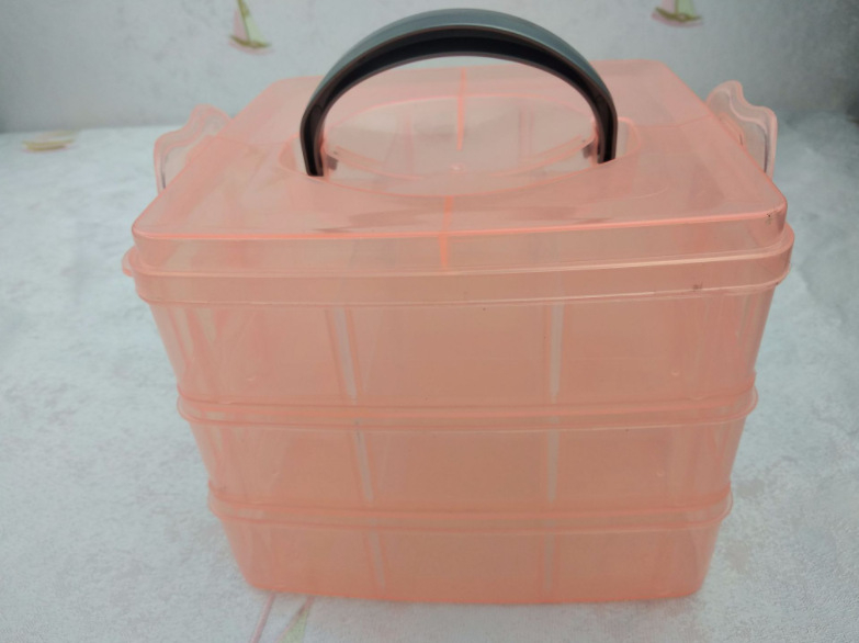 Velika tro-slojna prozirna plastična kutija za pohranu s ručkom, 30 pretinaca, za nakit, LEGO i alate