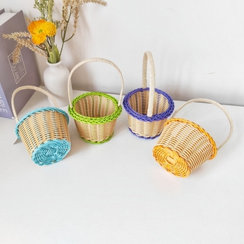 Nova prijenosna košarica za kozmetiku s ratanskim izgledom i slatkim motivom malog čudovišta