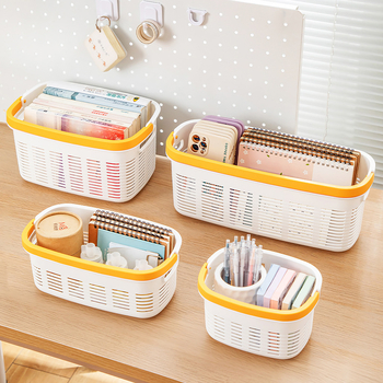 Minimalistički plastični stolni organizator i koš za olovke, zidni držač