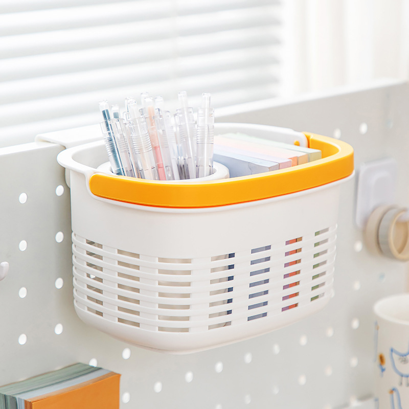 Minimalistički plastični stolni organizator i koš za olovke, zidni držač