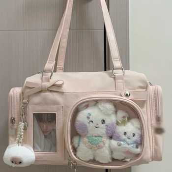 Anime torbica za djevojčice, prozirna tote torba za svakodnevnu upotrebu, velika kapaciteta, crossbody torba preko ramena, ulični stil PU