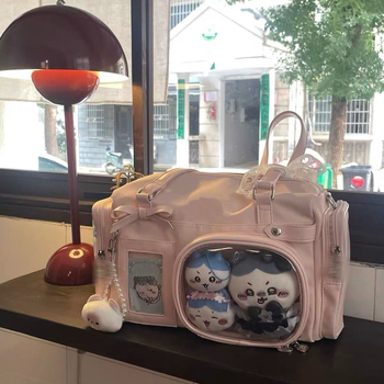 Anime torbica za djevojčice, prozirna tote torba za svakodnevnu upotrebu, velika kapaciteta, crossbody torba preko ramena, ulični stil PU
