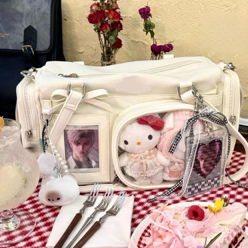 Anime torbica za djevojčice, prozirna tote torba za svakodnevnu upotrebu, velika kapaciteta, crossbody torba preko ramena, ulični stil PU