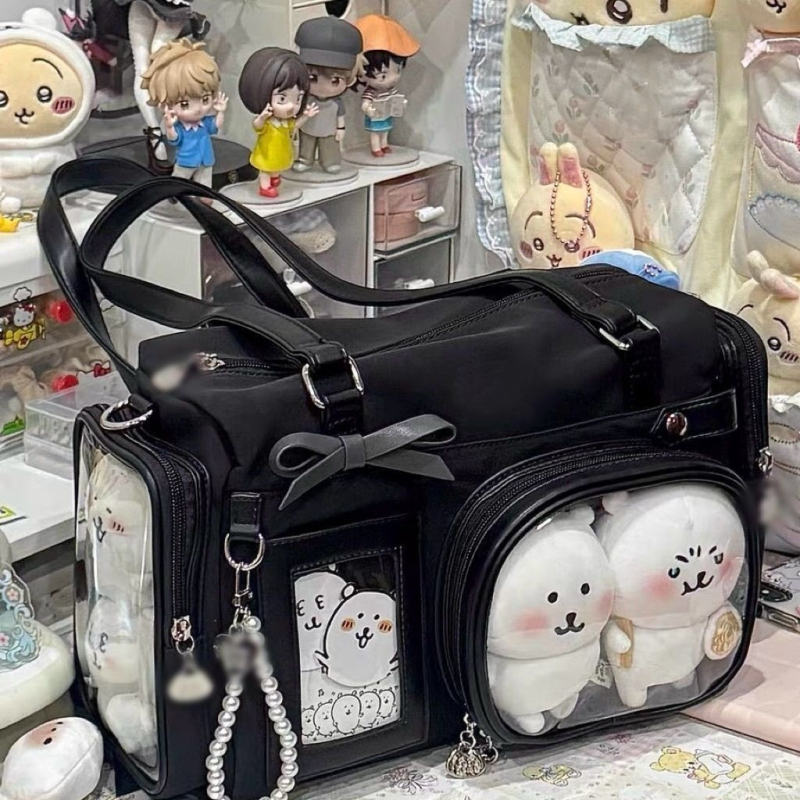 Anime torbica za djevojčice, prozirna tote torba za svakodnevnu upotrebu, velika kapaciteta, crossbody torba preko ramena, ulični stil PU