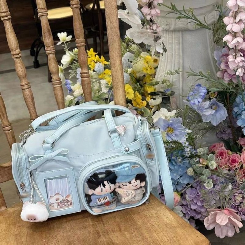Anime torbica za djevojčice, prozirna tote torba za svakodnevnu upotrebu, velika kapaciteta, crossbody torba preko ramena, ulični stil PU