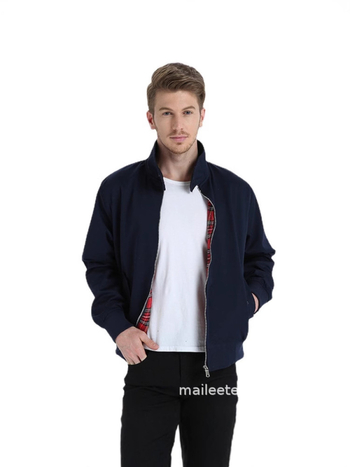 Geacă bărbătească cu guler înălțat, stil european, croială slim, casual, tip pilot