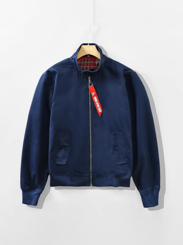 Geacă bărbătească cu guler înălțat, stil european, croială slim, casual, tip pilot