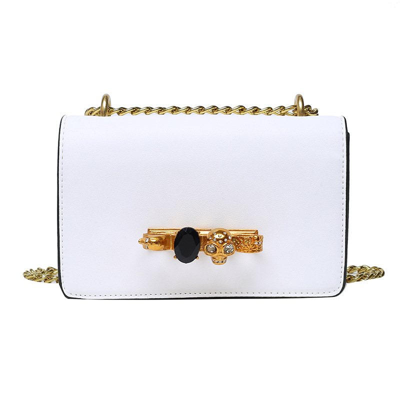 Ženska mini kvadratna torbica od PU kože s lancem za rame, crossbody i clutch u ruci