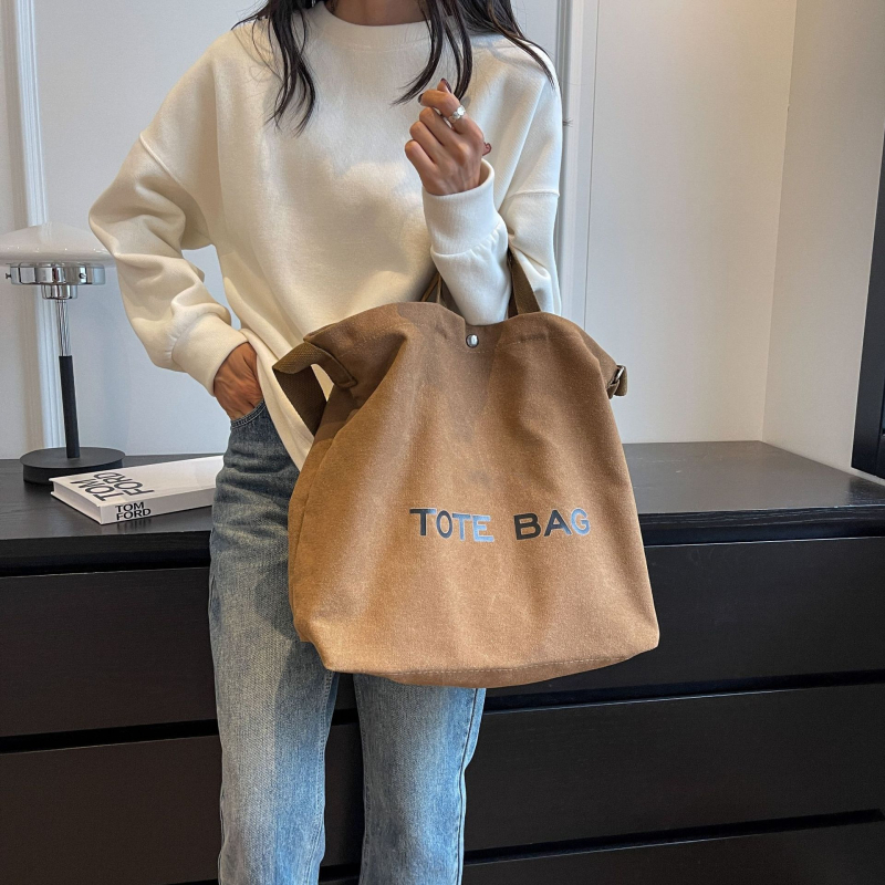 Platnena torba preko ramena, lagana, minimalistička, casual, velika kapaciteta, ženska dnevna torba za gradski stil