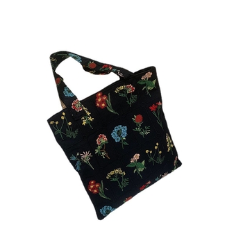 Platnena torbica za djevojčice s izvezenim cvjetnim motivom, lagana i moderna crossbody torba