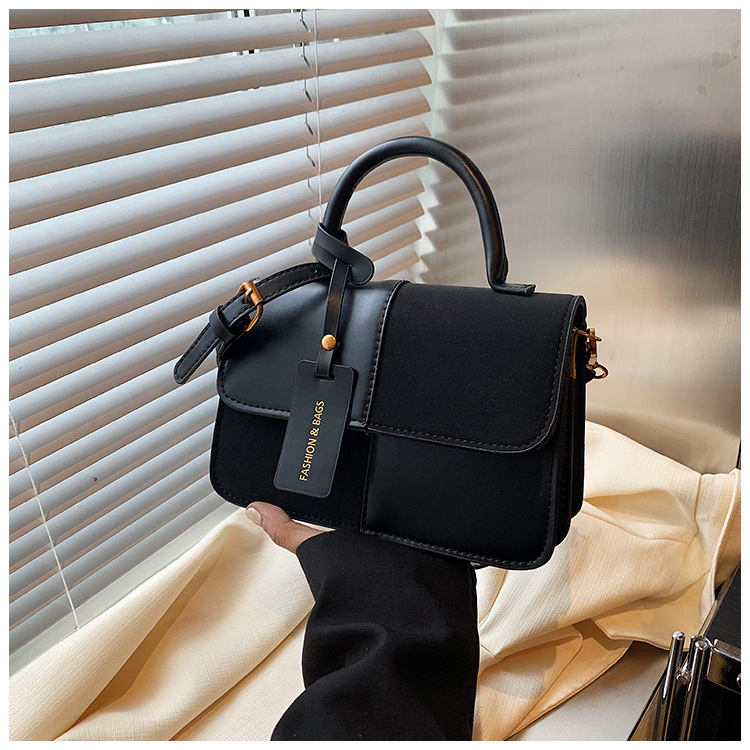 Moderna gradska torbica mala kvadratnog oblika s blok boja, PU koža, crossbody, 2025
