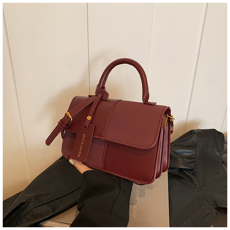Moderna gradska torbica mala kvadratnog oblika s blok boja, PU koža, crossbody, 2025